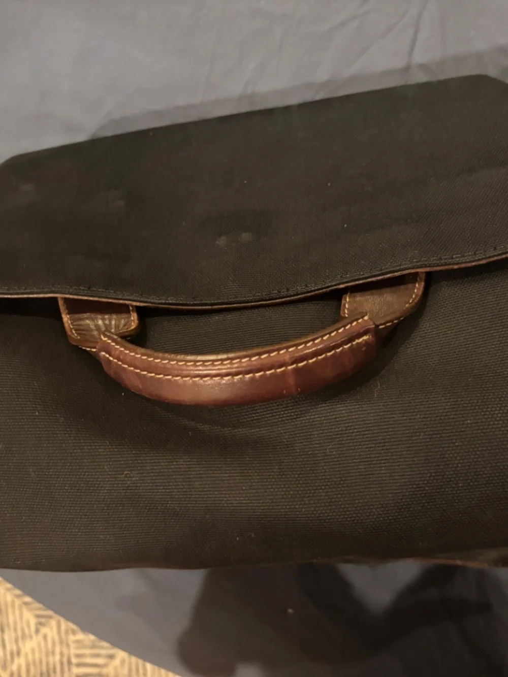 Large Coach Battenkill Messenger Bag!  Canvas with leather Trim